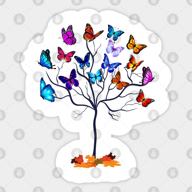 butterflies on tree Sticker by Drawab Designs